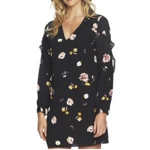 Black Floral Dress, X-Small
